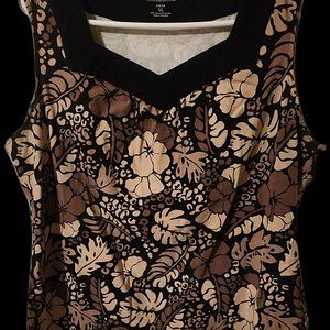 Croft & Barrow Women's Tank Top Shirt (Size XL, Black Floral)